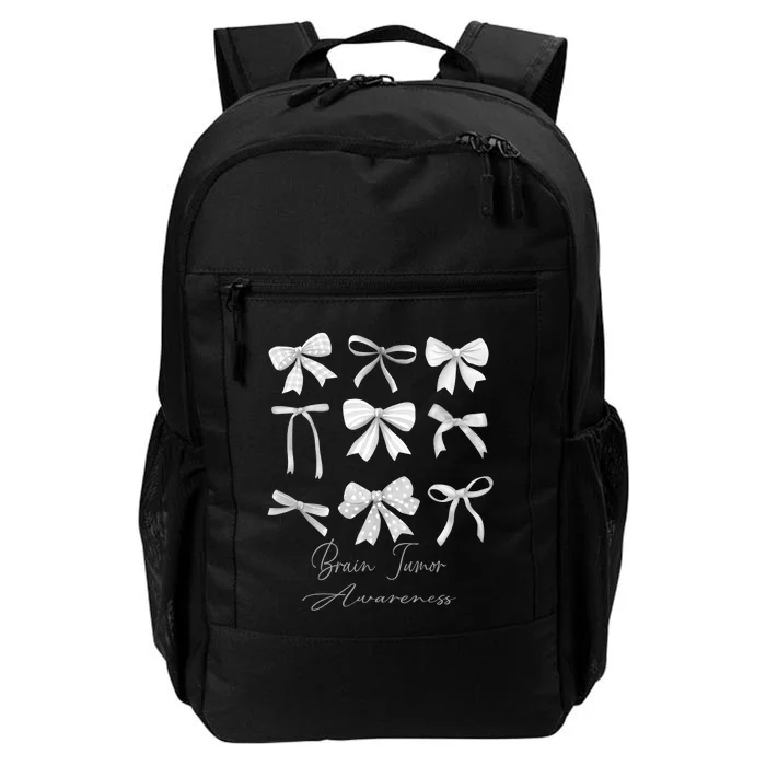 Gray Bow Brain Tumor Awareness Daily Commute Backpack