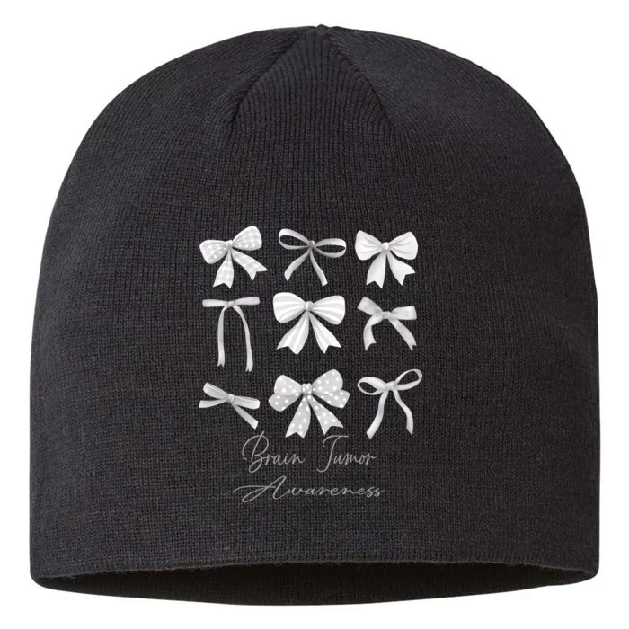 Gray Bow Brain Tumor Awareness 8 1/2in Sustainable Knit Beanie