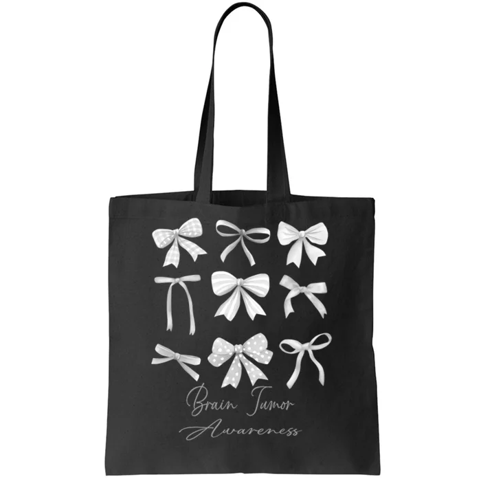 Gray Bow Brain Tumor Awareness Tote Bag