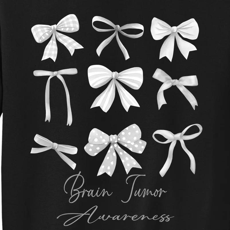 Gray Bow Brain Tumor Awareness Tall Sweatshirt