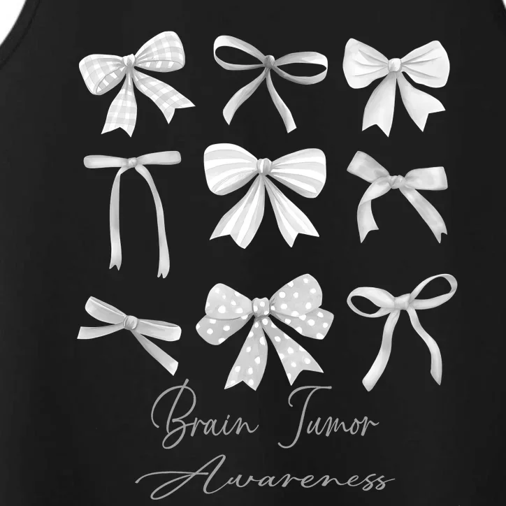 Gray Bow Brain Tumor Awareness Performance Tank