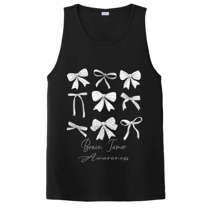 Gray Bow Brain Tumor Awareness Performance Tank