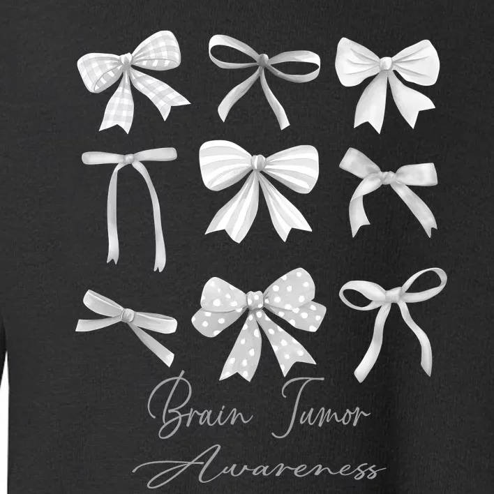 Gray Bow Brain Tumor Awareness Toddler Sweatshirt