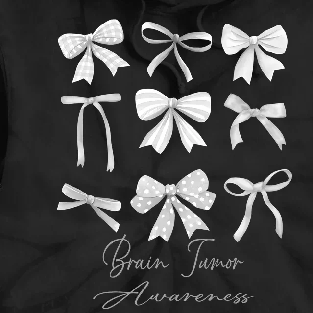 Gray Bow Brain Tumor Awareness Tie Dye Hoodie