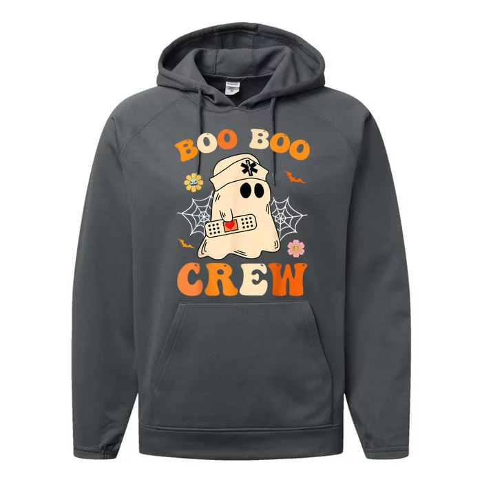 Groovy Boo Boo Crew Nurse Funny Ghost Halloween Nurse Performance Fleece Hoodie