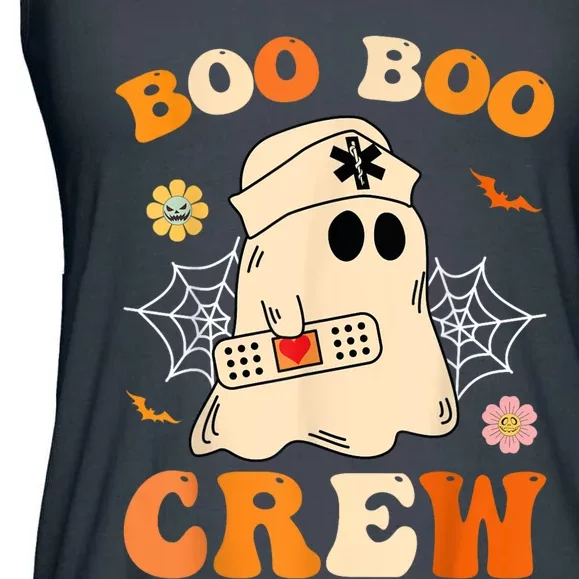 Groovy Boo Boo Crew Nurse Funny Ghost Halloween Nurse Ladies Essential Flowy Tank