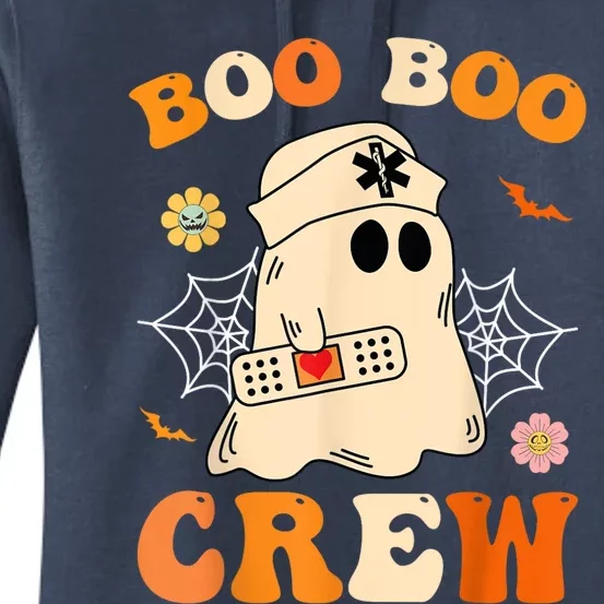 Groovy Boo Boo Crew Nurse Funny Ghost Halloween Nurse Women's Pullover Hoodie