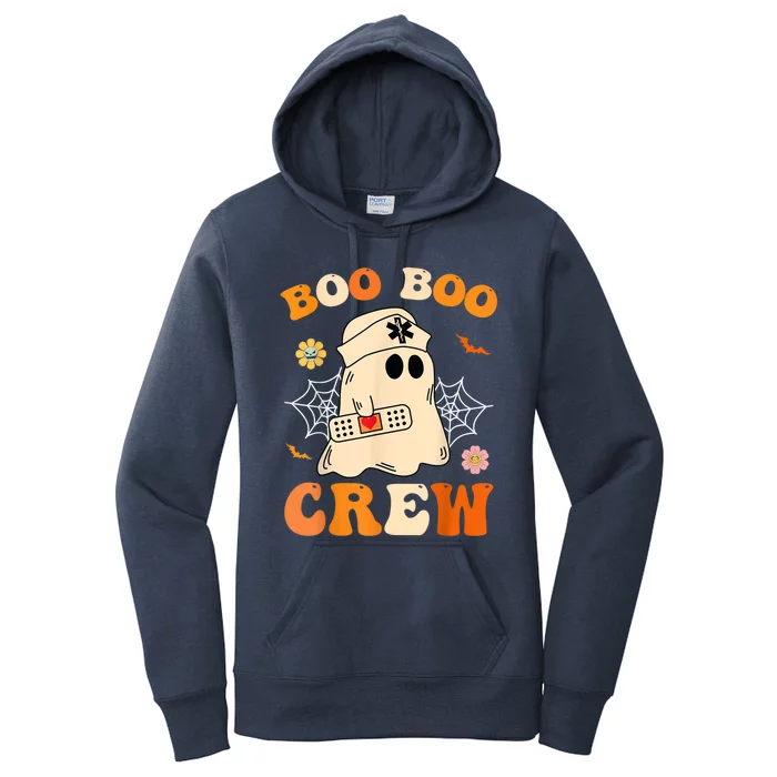 Groovy Boo Boo Crew Nurse Funny Ghost Halloween Nurse Women's Pullover Hoodie