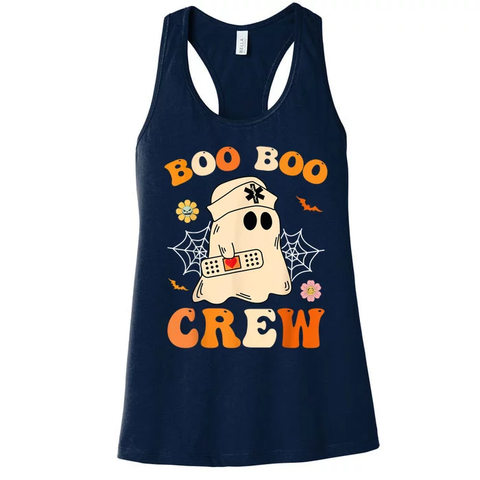 Groovy Boo Boo Crew Nurse Funny Ghost Halloween Nurse Women's Racerback Tank