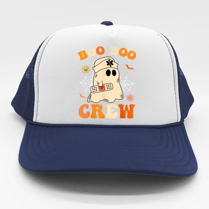 Groovy Boo Boo Crew Nurse Funny Ghost Halloween Nurse Trucker Hat