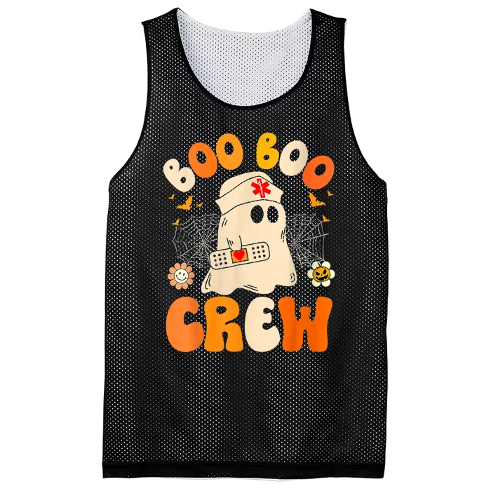 Groovy Boo Boo Crew Nurse Funny Ghost Women Halloween Nurse Mesh Reversible Basketball Jersey Tank