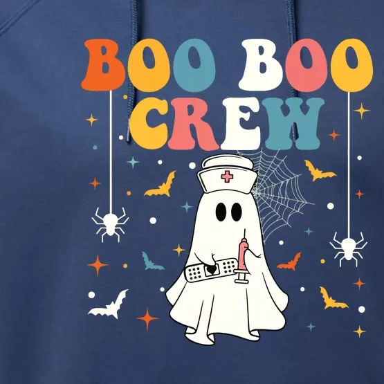 Groovy Boo Boo Crew For Cna Er Rn Lpn Funny Halloween Nurse Performance Fleece Hoodie