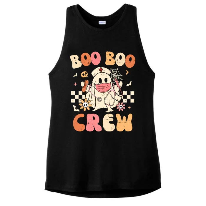 Groovy Boo Boo Crew Nurse Funny Ghost Halloween Nurse Great Gift Ladies Tri-Blend Wicking Tank