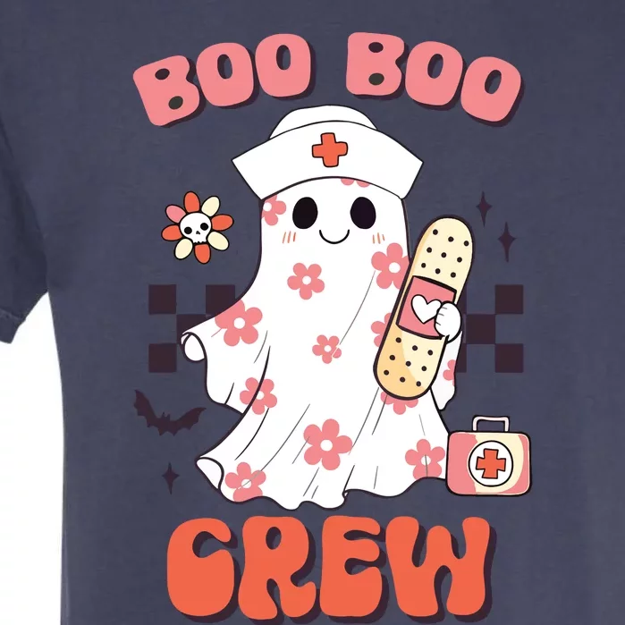 Groovy Boo Boo Crew Nurse Funny Ghost Women Halloween Garment-Dyed Heavyweight T-Shirt