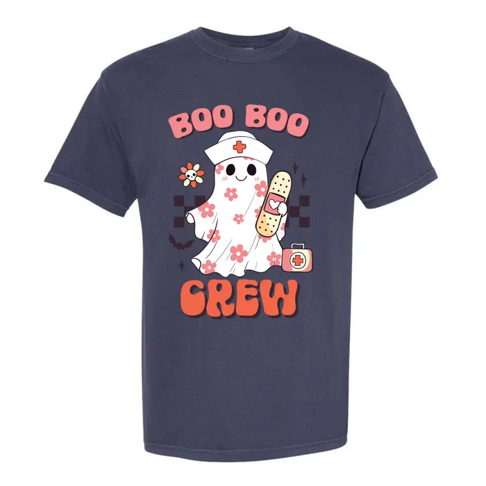 Groovy Boo Boo Crew Nurse Funny Ghost Women Halloween Garment-Dyed Heavyweight T-Shirt