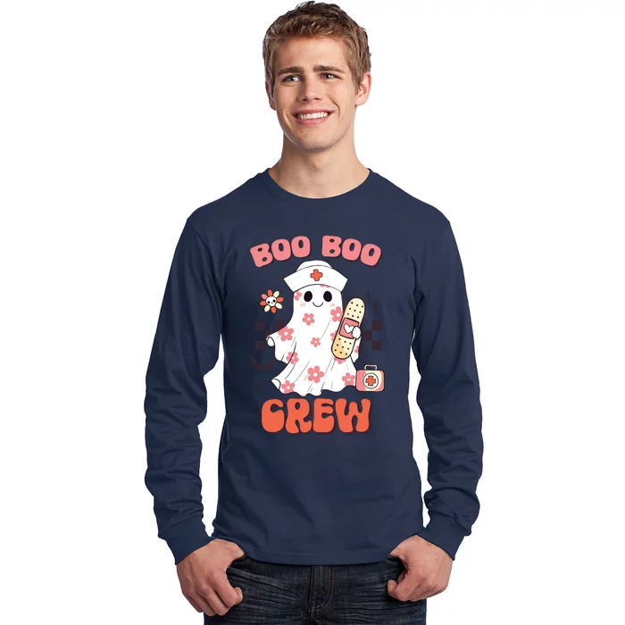 Groovy Boo Boo Crew Nurse Funny Ghost Women Halloween Long Sleeve Shirt