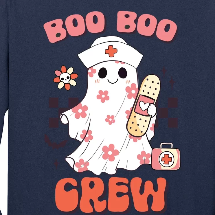 Groovy Boo Boo Crew Nurse Funny Ghost Women Halloween Long Sleeve Shirt