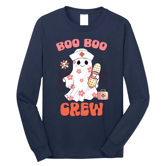 Groovy Boo Boo Crew Nurse Funny Ghost Women Halloween Long Sleeve Shirt