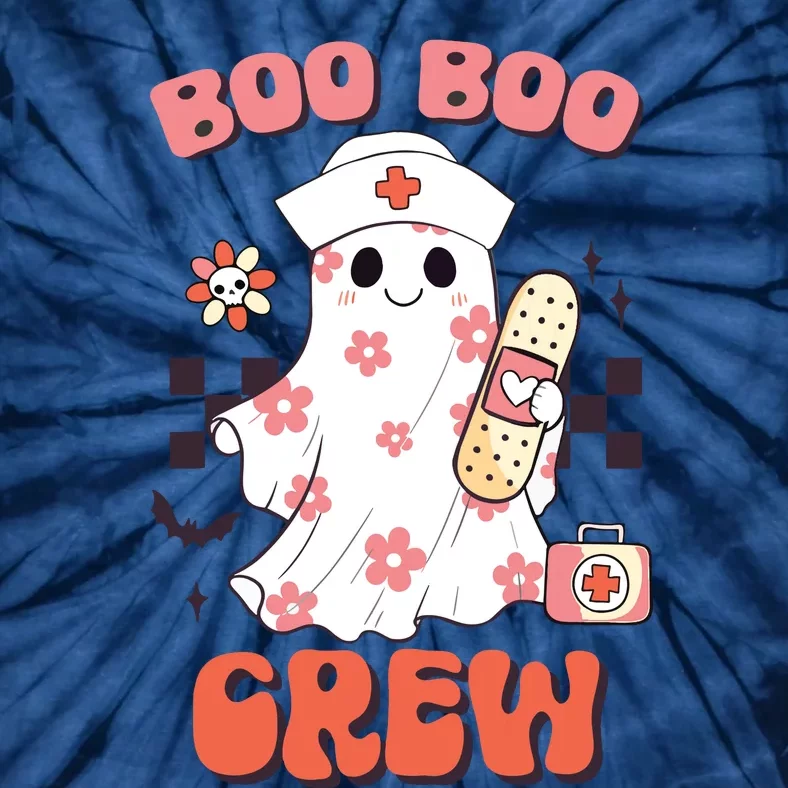 Groovy Boo Boo Crew Nurse Funny Ghost Women Halloween Tie-Dye T-Shirt