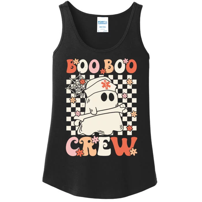 Groovy Boo Boo Crew Nurse Ghost Paramedic Emt Ems Halloween Ladies Essential Tank