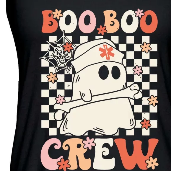 Groovy Boo Boo Crew Nurse Ghost Paramedic Emt Ems Halloween Ladies Essential Flowy Tank