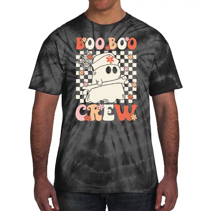 Groovy Boo Boo Crew Nurse Ghost Paramedic Emt Ems Halloween Tie-Dye T-Shirt