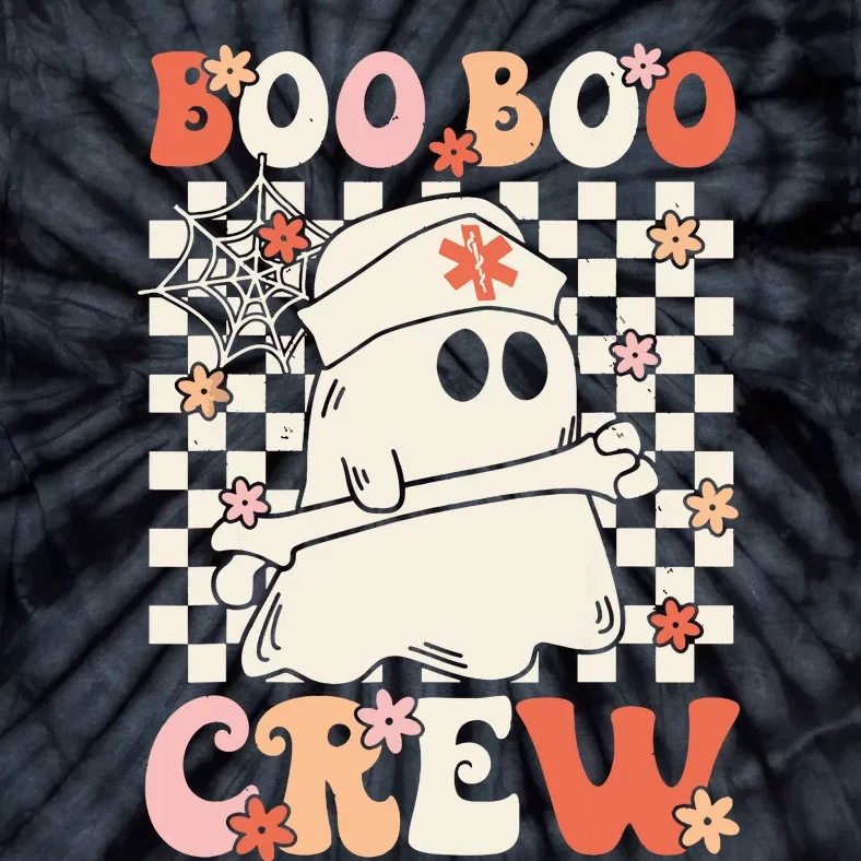 Groovy Boo Boo Crew Nurse Ghost Paramedic Emt Ems Halloween Tie-Dye T-Shirt