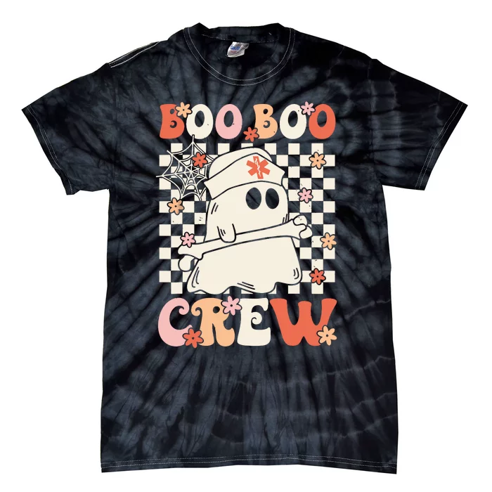 Groovy Boo Boo Crew Nurse Ghost Paramedic Emt Ems Halloween Tie-Dye T-Shirt