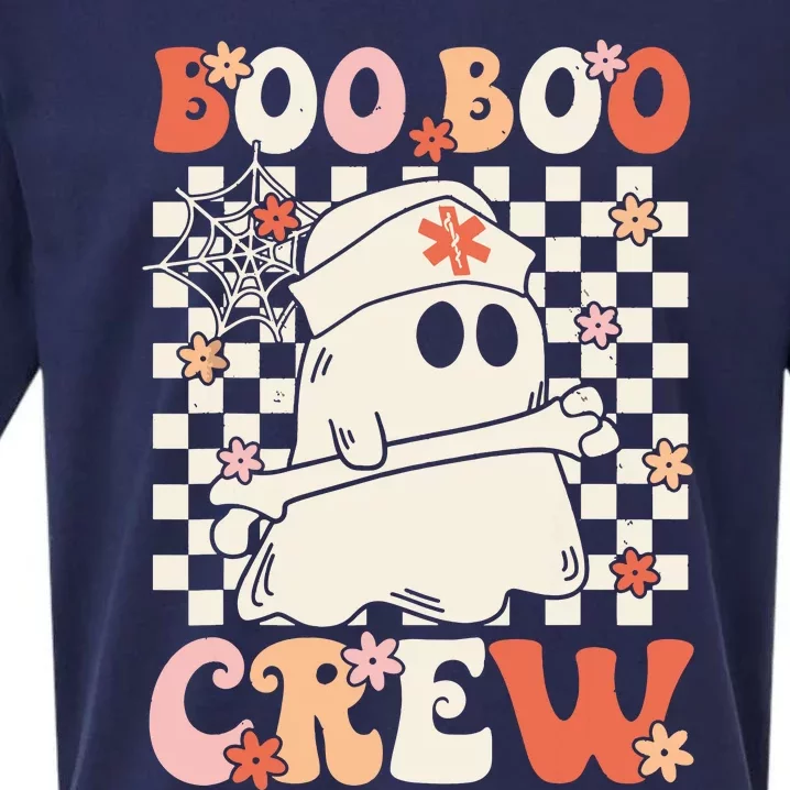 Groovy Boo Boo Crew Nurse Ghost Paramedic Emt Ems Halloween Sueded Cloud Jersey T-Shirt