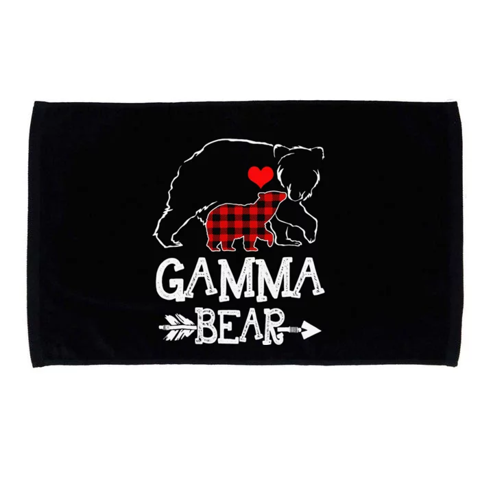 Gamma Bear Buffalo Plaid Christmas Family Pajama Microfiber Hand Towel