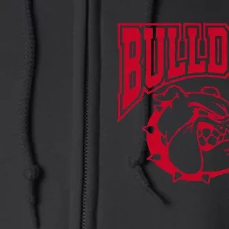 Go Bulldog Bulldog School Sports Team Mascot Game Day Full Zip Hoodie