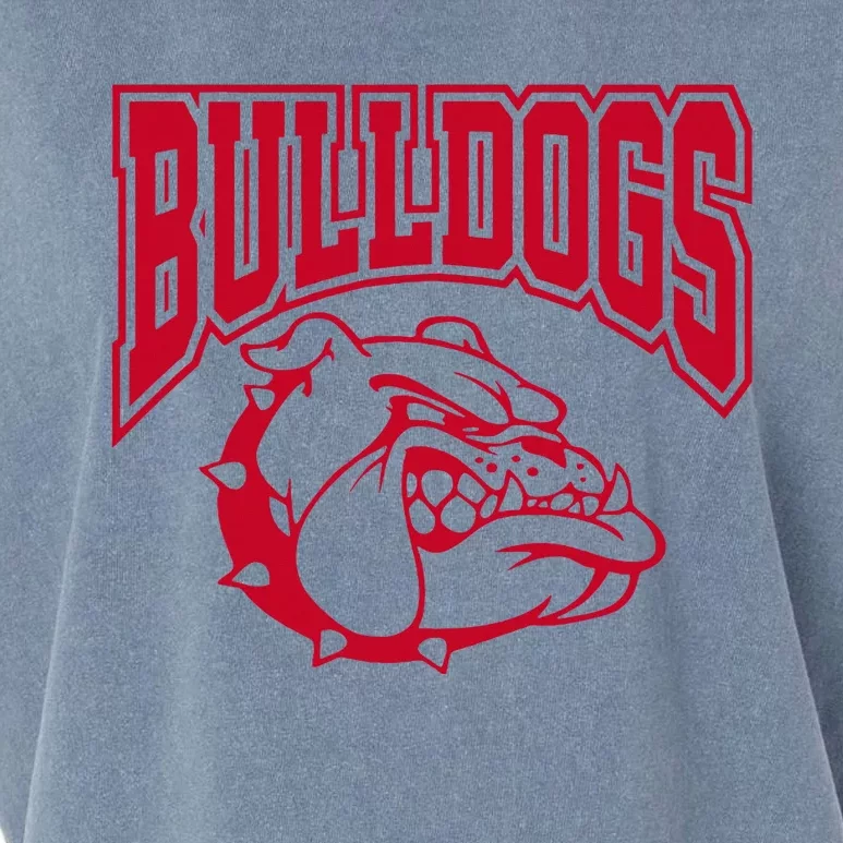 Go Bulldog Bulldog School Sports Team Mascot Game Day Garment-Dyed Women's Muscle Tee