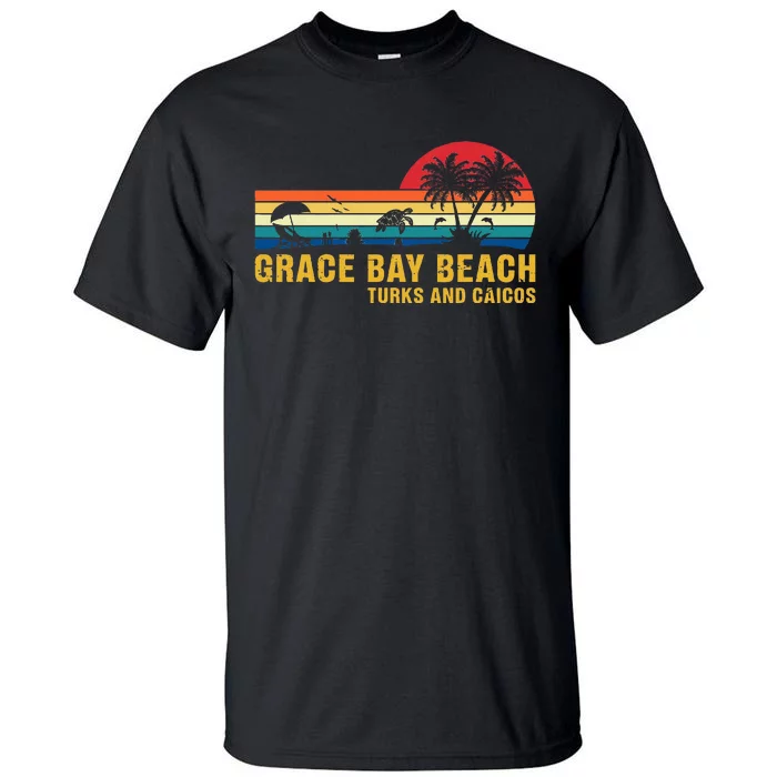 Grace Bay Beach Turks & Caicos Sea Turtle Tall T-Shirt