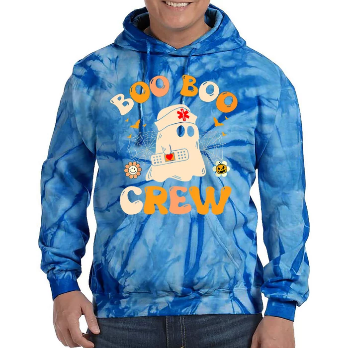 Groovy Boo Boo Crew Nurse Funny Ghost Halloween Nurse Gift Tie Dye Hoodie