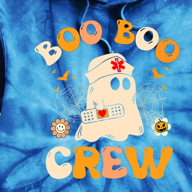 Groovy Boo Boo Crew Nurse Funny Ghost Halloween Nurse Gift Tie Dye Hoodie