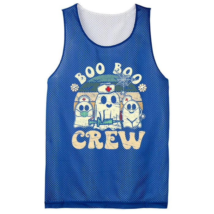 Groovy Boo Boo Crew Nurse Funny Ghost Halloween Nurse Gift Mesh Reversible Basketball Jersey Tank