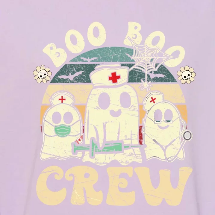 Groovy Boo Boo Crew Nurse Funny Ghost Halloween Nurse Gift Garment-Dyed Sweatshirt