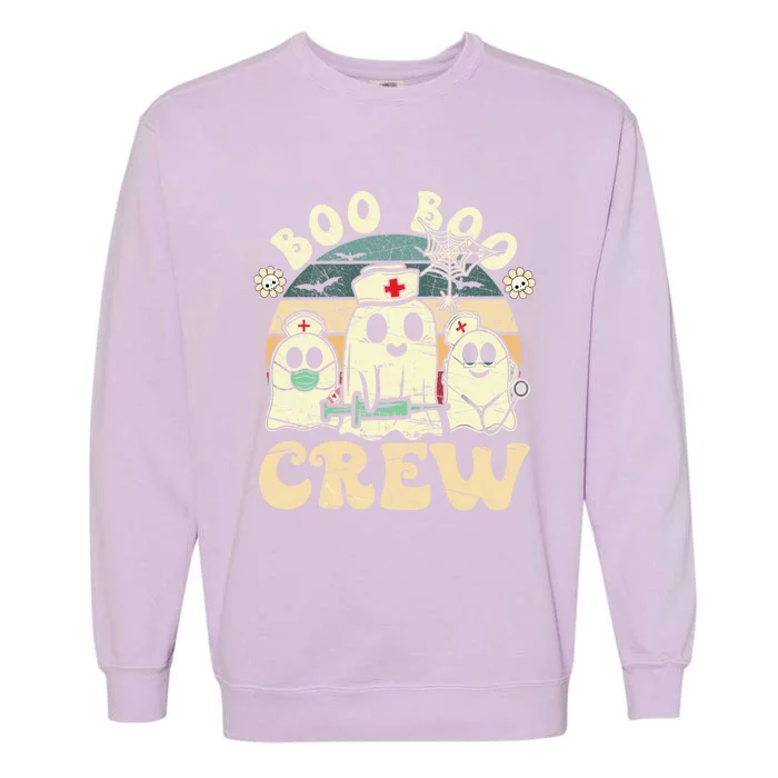 Groovy Boo Boo Crew Nurse Funny Ghost Halloween Nurse Gift Garment-Dyed Sweatshirt