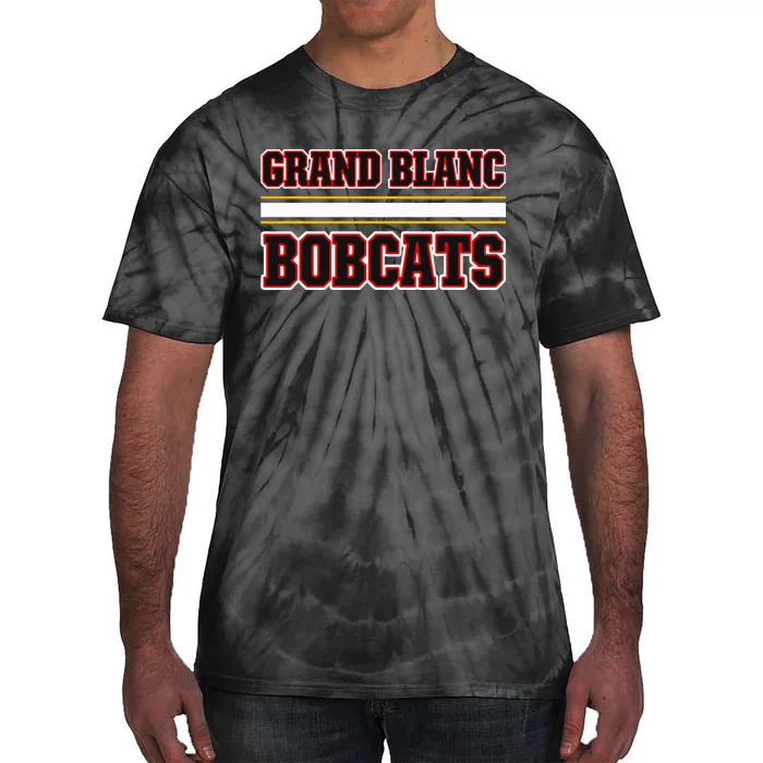 Grand Blanc Bobcats Horizontal Stripes Tie-Dye T-Shirt