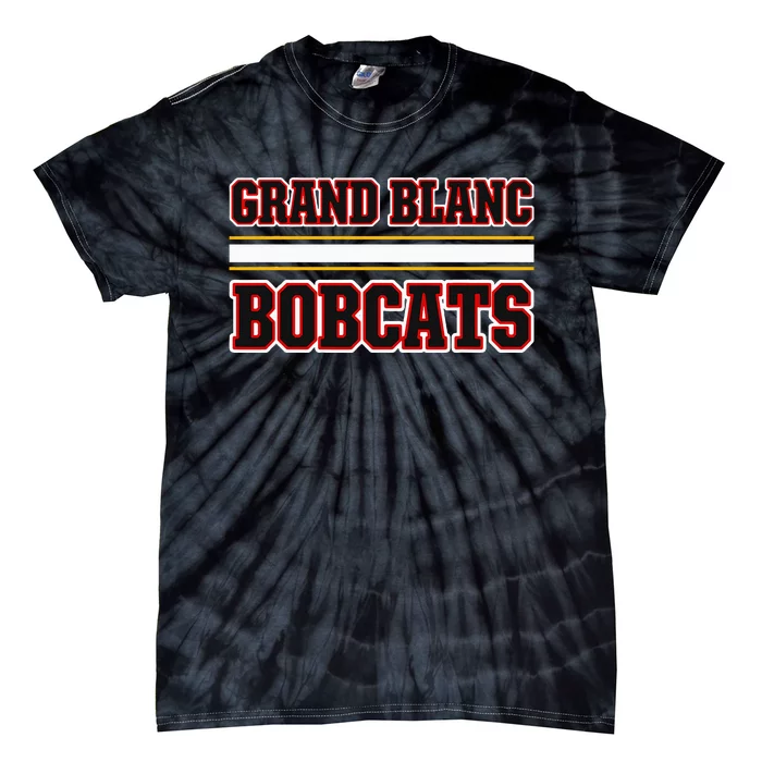 Grand Blanc Bobcats Horizontal Stripes Tie-Dye T-Shirt