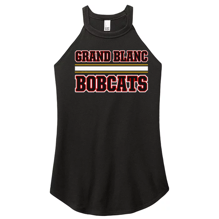 Grand Blanc Bobcats Horizontal Stripes Women’s Perfect Tri Rocker Tank