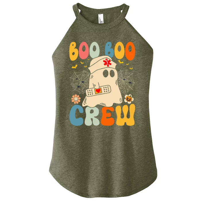 Groovy Boo Boo Crew Nurse Funny Ghost Halloween Nurse Women’s Perfect Tri Rocker Tank