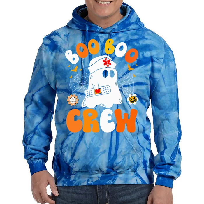 Groovy Boo Boo Crew Nurse Funny Ghost Halloween Nurse Tie Dye Hoodie