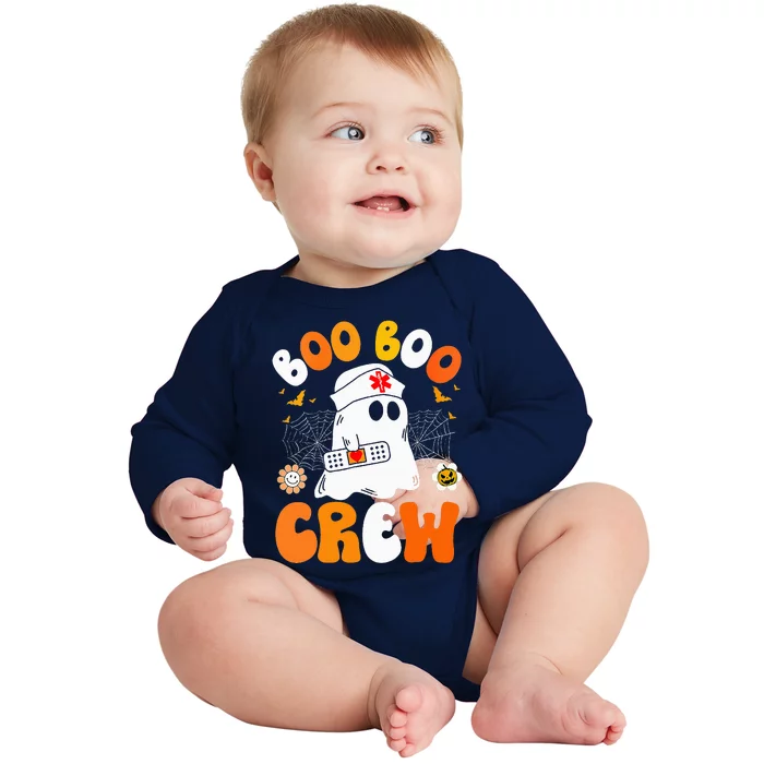 Groovy Boo Boo Crew Nurse Funny Ghost Halloween Nurse Baby Long Sleeve Bodysuit