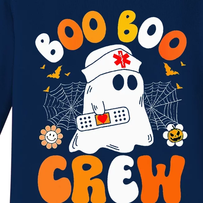 Groovy Boo Boo Crew Nurse Funny Ghost Halloween Nurse Baby Long Sleeve Bodysuit