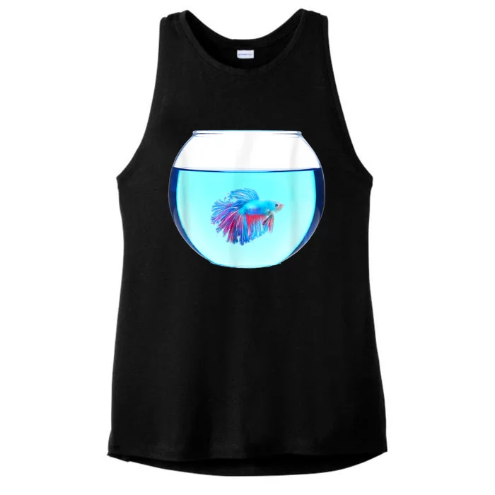 Glass Bowl Betta Fish Ladies Tri-Blend Wicking Tank