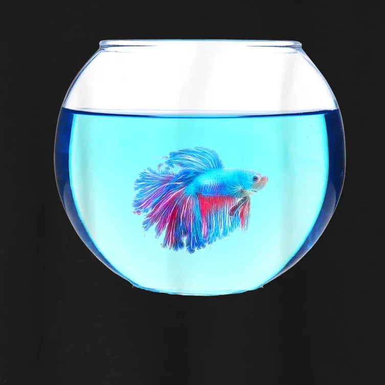 Glass Bowl Betta Fish Women's Crop Top Tee