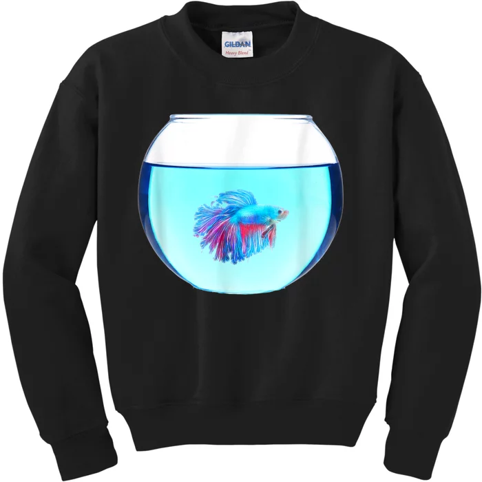 Glass Bowl Betta Fish Kids Sweatshirt