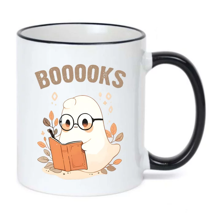 Ghost Books Bookworm Book Lover Halloween Black Color Changing Mug