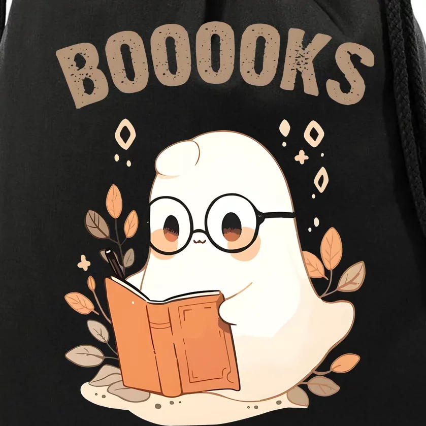 Ghost Books Bookworm Book Lover Halloween Drawstring Bag